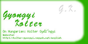 gyongyi kolter business card